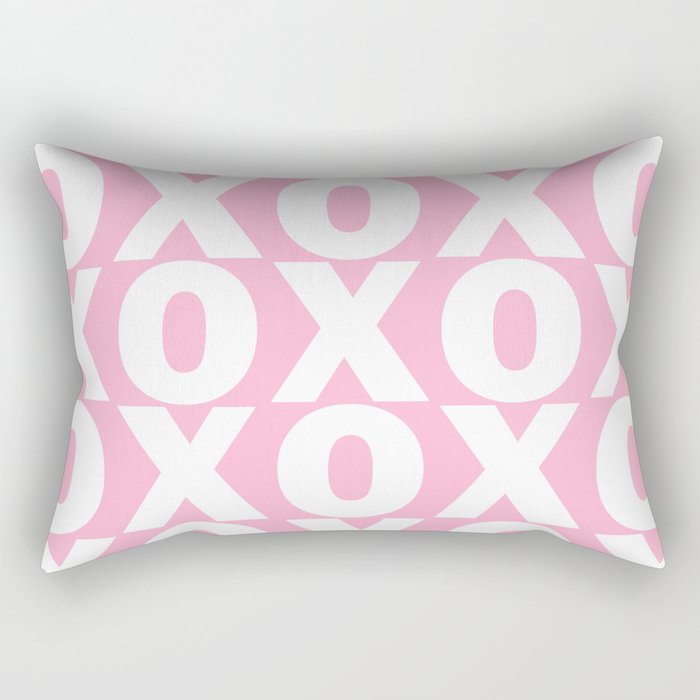 XOXO - Light Pink Pattern Rectangular Pillow
