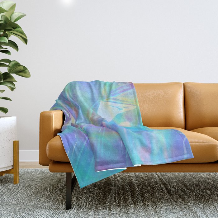 Aesthetic Y2K 2000s Retro Abstract Colorful Trippy Design Throw Blanket