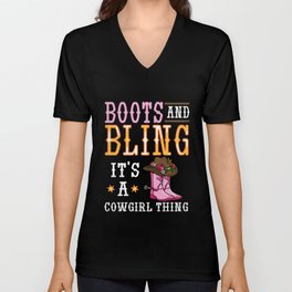 Cowgirl Boots Quotes Party Horse V Neck T Shirt