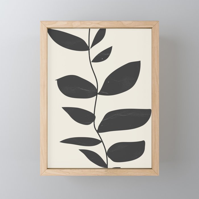 minimal plant Framed Mini Art Print