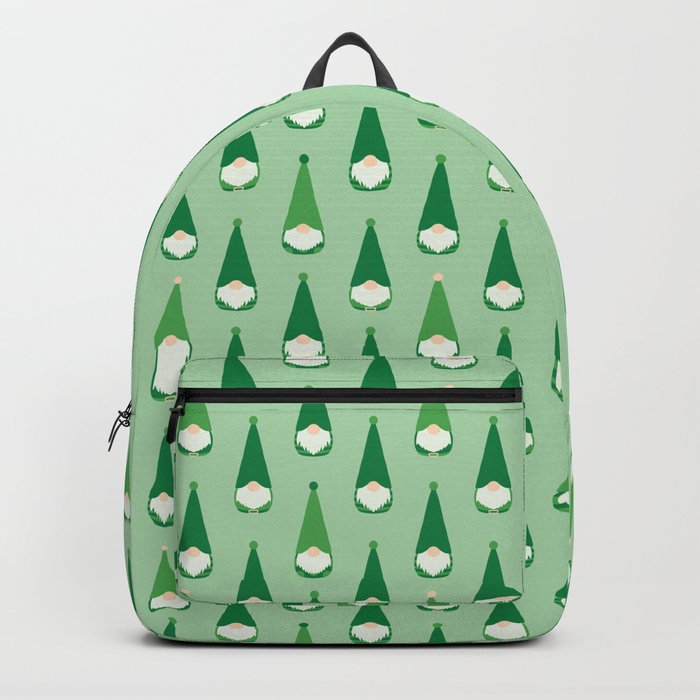 St Patrick Gnomes Polka dot pattern. Digital Illustration background Backpack