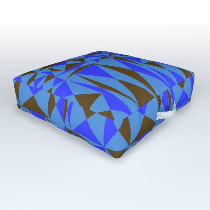 Abstraction_GEOMETRIC_BLUE_TRIANGLE_PATTERN_POP_ART_1130A Outdoor Floor Cushion