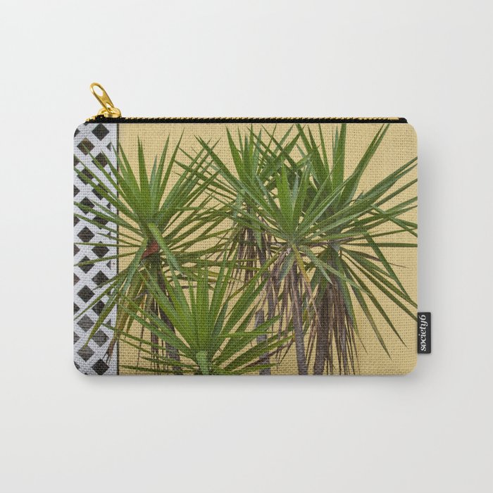 Palm meets Yellow Wall #1 #wall #art #society6 Carry-All Pouch