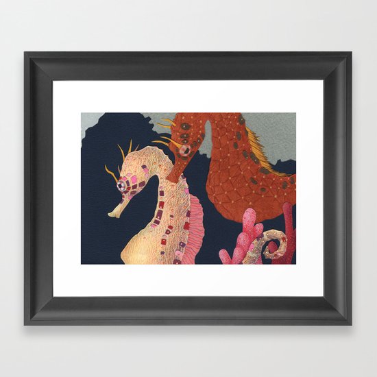 Sea Horses Framed Art Print