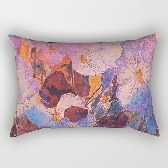 Pansies at Twilight Rectangular Pillow