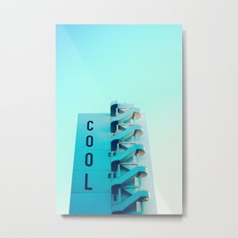 Modern cool typography architecture building blue sky photography Metal Print