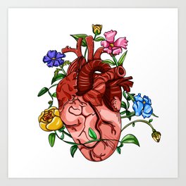 Real Heart Art Prints For Any Decor Style Society6