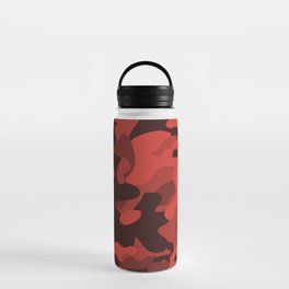 Camouflage Red and Black Pattern Water Bottle