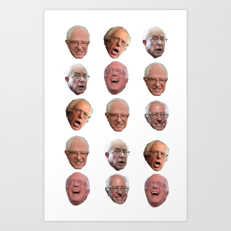 The Many Faces Of Bernie Sanders Art Print By Cynicswithspatulas Society6