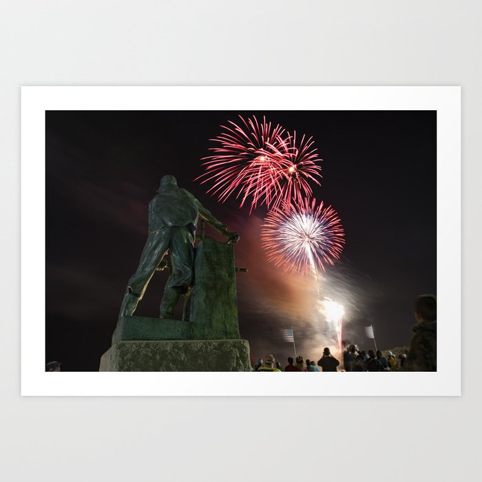 Fourth of July Fireworks in Gloucester Art Print