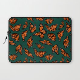 Green Monarch Butterflies Pattern Laptop Sleeve