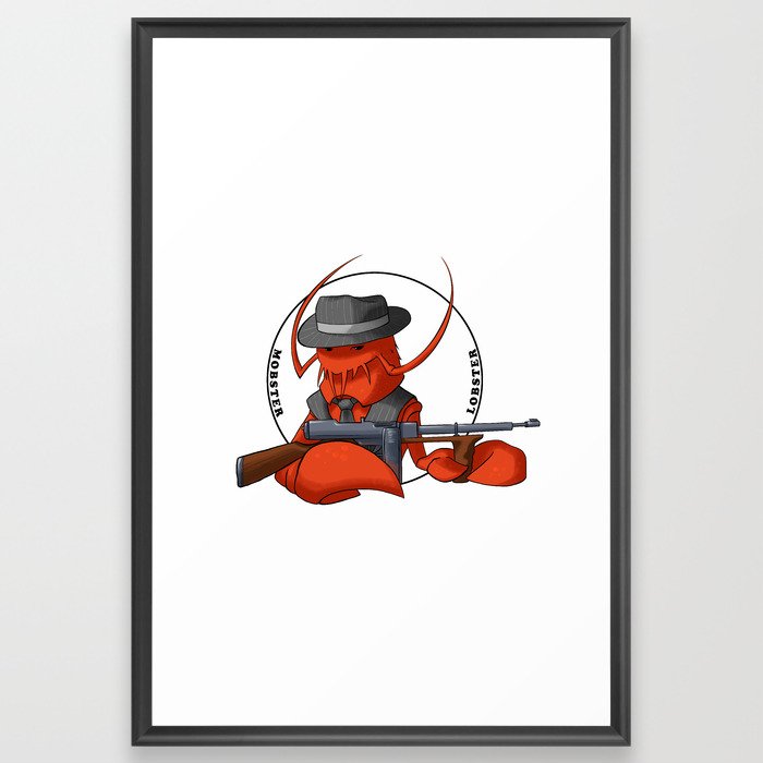 Mobster Lobster Framed Art Print