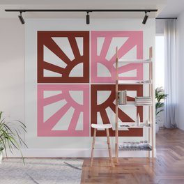 Breeze Block Eleven Red Wall Mural