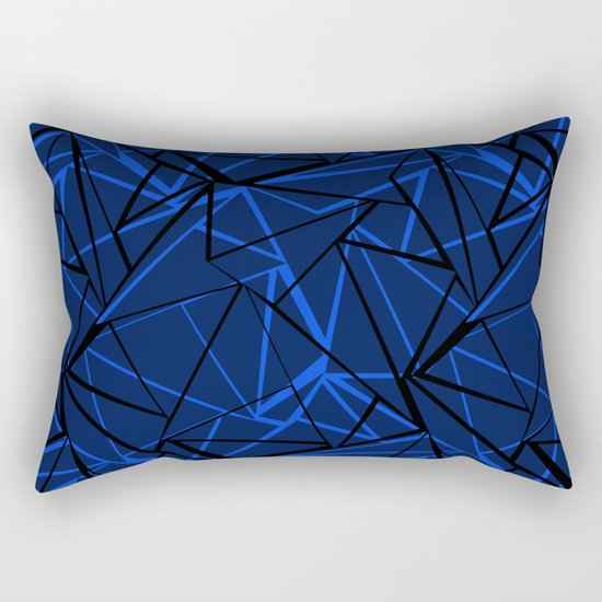 Abstract Black and blue geometric pattern . Rectangular Pillow