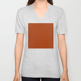 Rust Orange, Solid Orange V Neck T Shirt