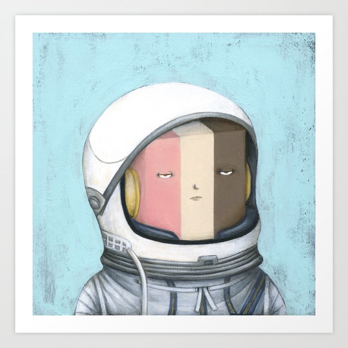 Ill Humored Ice Cream Astronaut Ice Cream Art Print by Anna Tillett