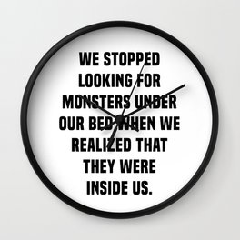 Charles Darwin Quote - Inspirational Quote - Monsters Inside Us Wall Clock