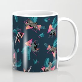 Neon 80s SciFi Spaceships Coffee Mug