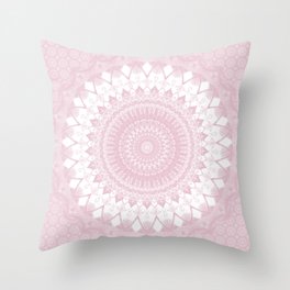 Boho Pink Mandala Throw Pillow