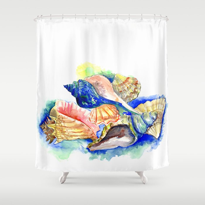 Beach Design Seashell Ocean Artwork House Beach Design Seashell Ocean Artwork House Shower Curtain