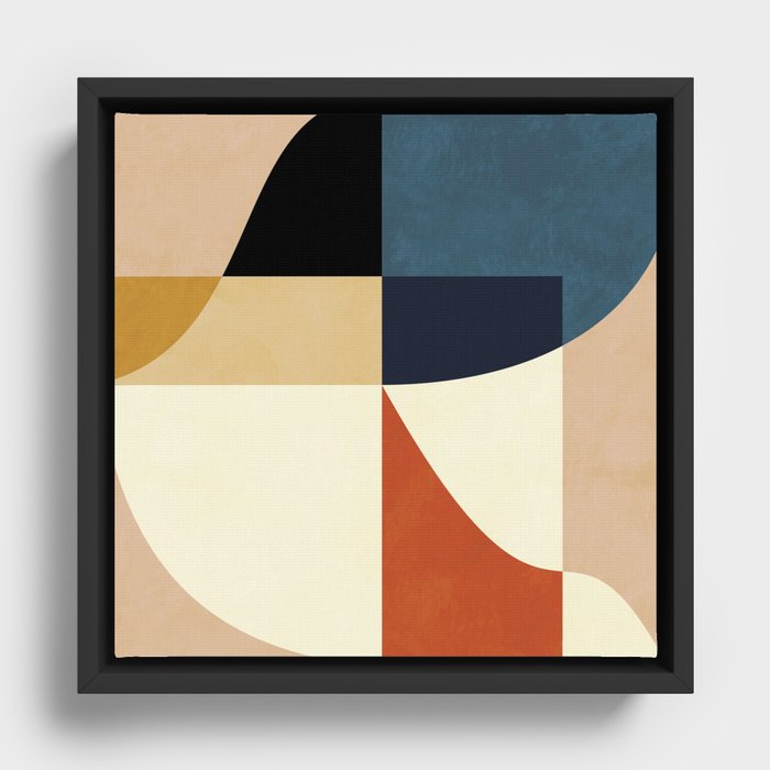 mid century abstract shapes fall winter 14 Framed Canvas