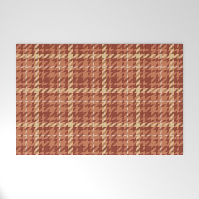 Plaid - Red, Orange,Yellow Welcome Mat