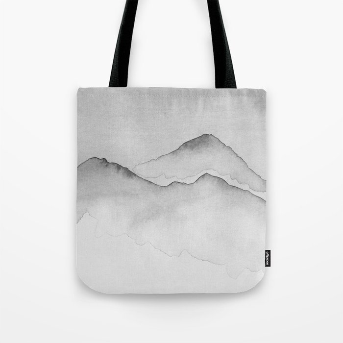 Mountainscape in Black And White Tote Bag