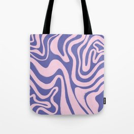 Retro Very Peri + Blush Pink Liquid Swirl Tote Bag