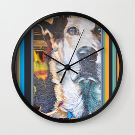 Few flowers as a tribute to the Loukanikos dog from Elisavet Wall Clock