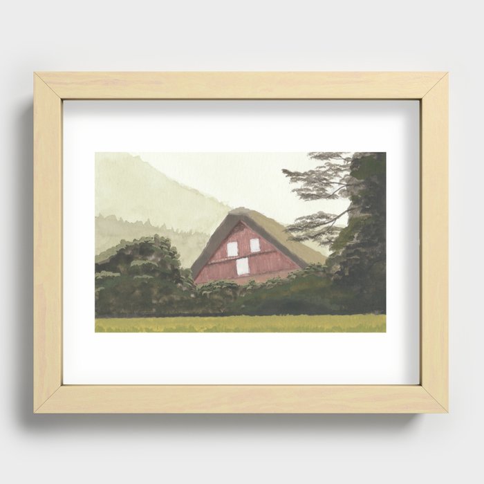 Rainy Day in Japan Recessed Framed Print