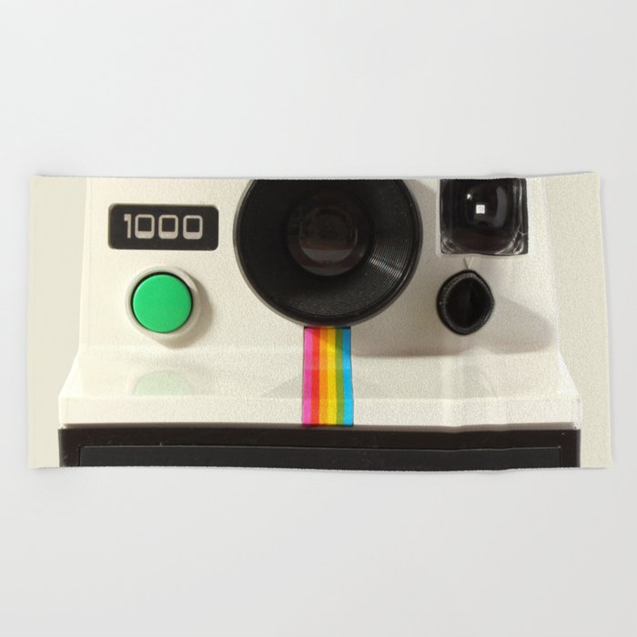 Retro 80's objects - Instant Camera Beach Towel