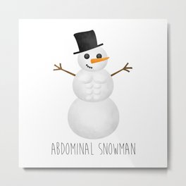 Abdominal Snowman Metal Print | Workout, Adultchristmasgift, Snow, Abs, Abominablesnowman, Snowman, Winter, Xmas, Merrychristmas, Drawing 