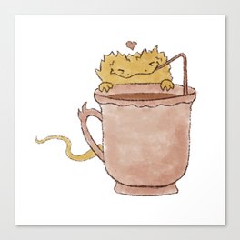 Bearded Dragon Sipping Cocoa Canvas Print