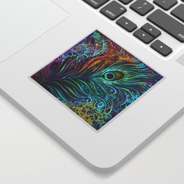 Peacock Feather by Laura Zollar Sticker
