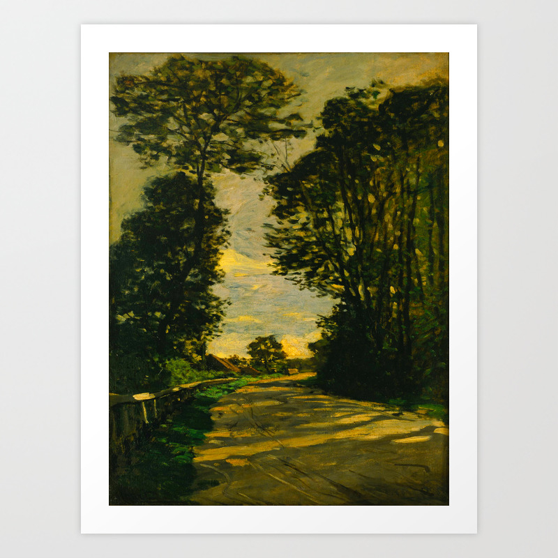 Claude Monet Impressionist Landscape Oil Painting Walk Road Of The Farm Saint Simeon 1864 Art Print By Enshape Society6