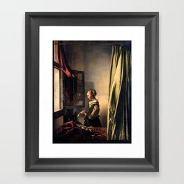 Johannes Vermeer - Girl Reading a Letter at an Open Window Framed Art Print