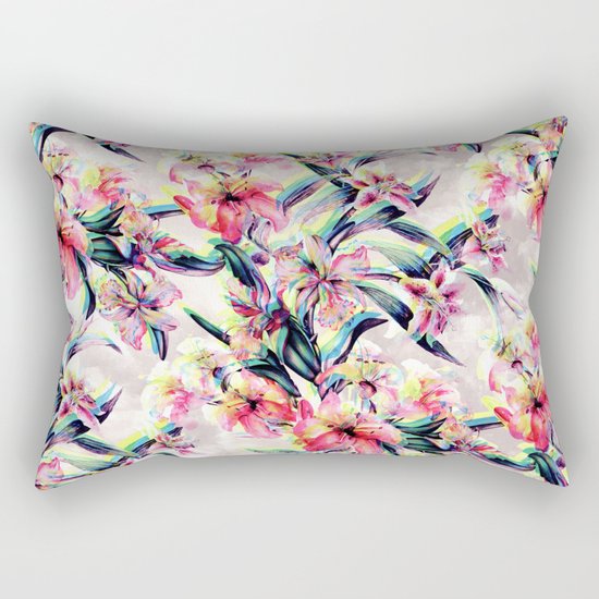 RPE Floral Glitch Rectangular Pillow