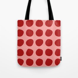Irregular Polka Dots pink and red Tote Bag