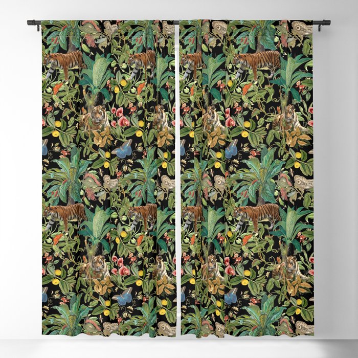 TIGER IN THE DARK JUNGLE Blackout Curtain