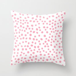 Hot Pink doodle dots Throw Pillow