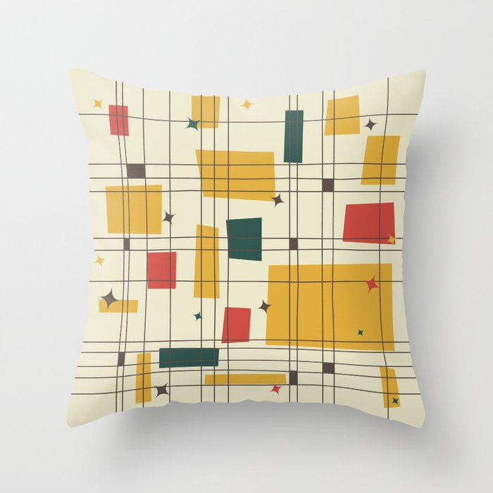 Mid-Century Modern (gold) Throw Pillow