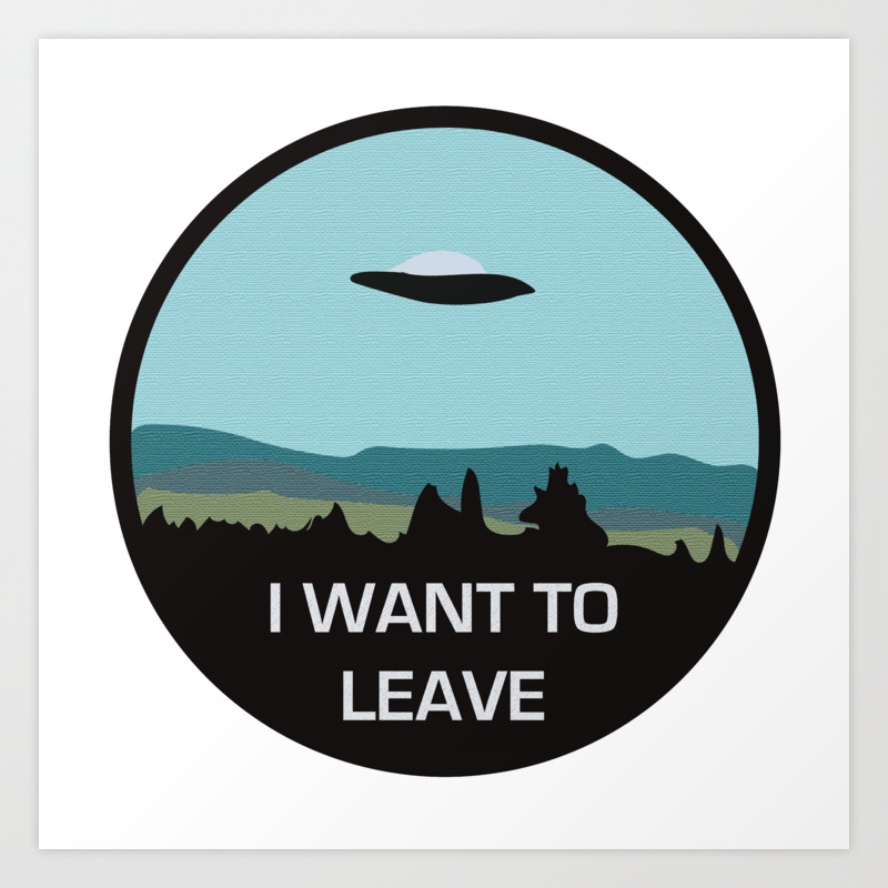 I Want To Leave Alien Sticker Sticker Art Print By Anapplease Society6