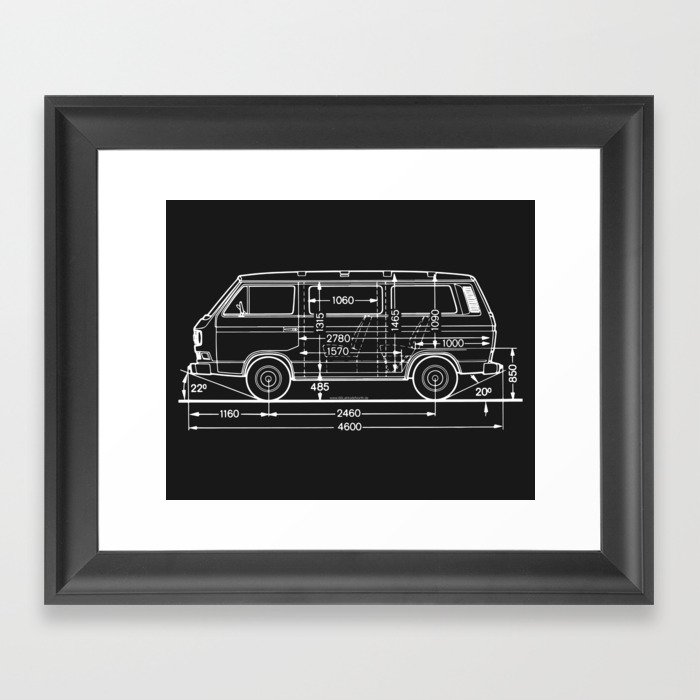 Vintage Bus B/W Syncro Framed Art Print