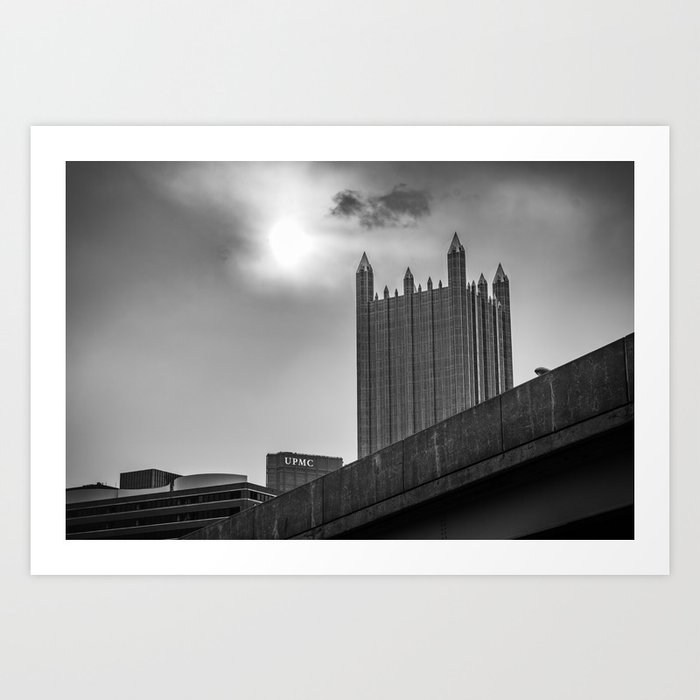 Pittsburgh Pennsylvania City Architecture Black White Photography Art Print
