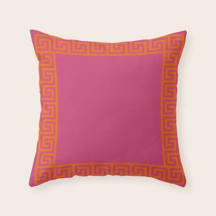 Pink greek key pillow 2025