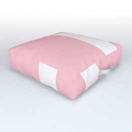 R MONOGRAM (WHITE & PINK) Outdoor Floor Cushion