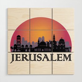 Jerusalem Old City Skyline - Israel Travel Wood Wall Art