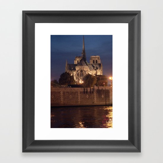 Paris by Night: Notre Dame Framed Art Print