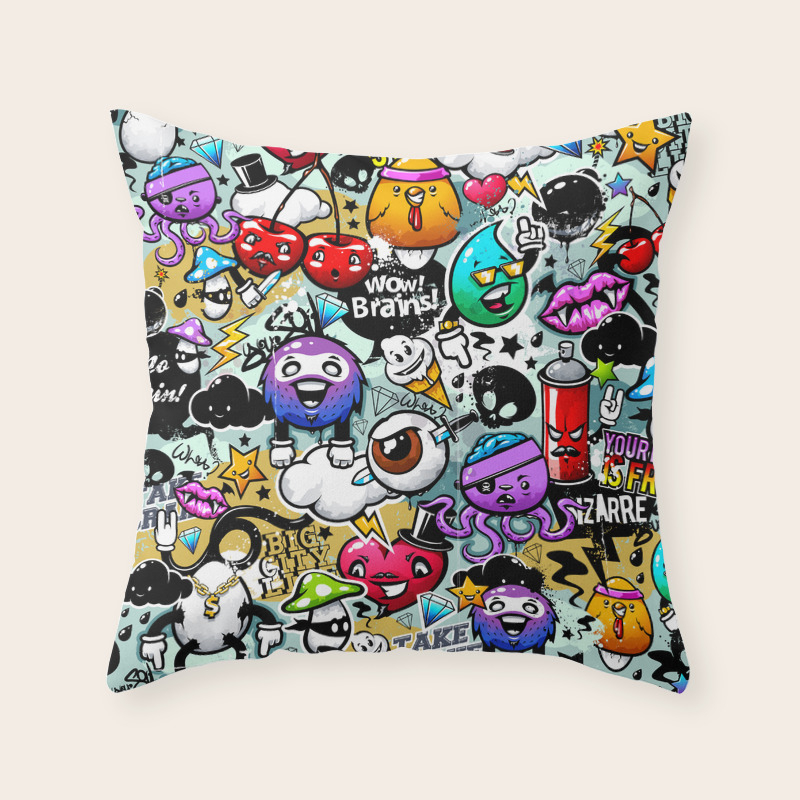graffiti fun Throw Pillow by 