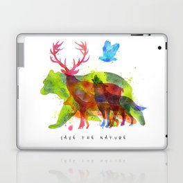 Watercolor animals save the nature Laptop & iPad Skin